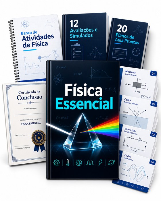 Mockup do Kit Premium: +350 Slides de Física e todos os bônus