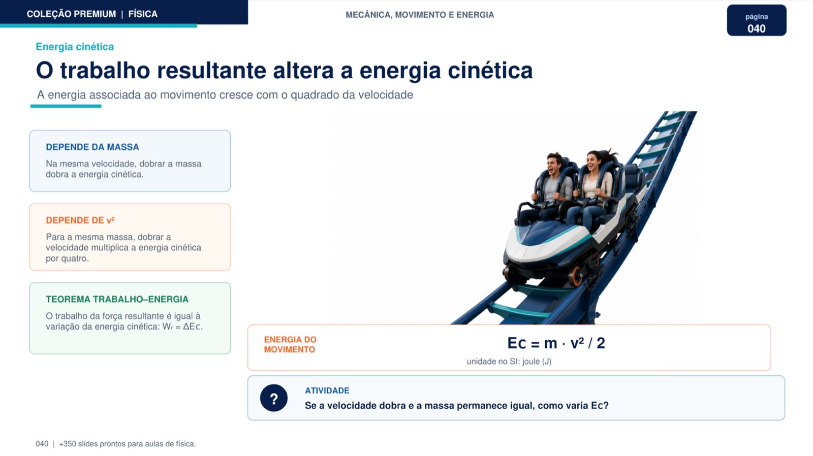 Slide de Física — Energia cinética