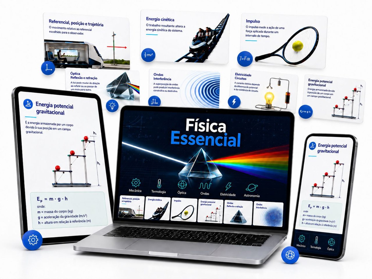 +250 Slides Visuais de Química Prontos - Mockup do Produto